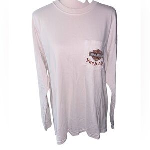 Harley Davidson 2007 Fire It Up Javelina Boerne Texas Graphic Long Sleeve Size L